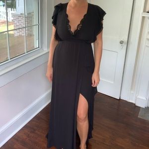 BCBG floor length black dress